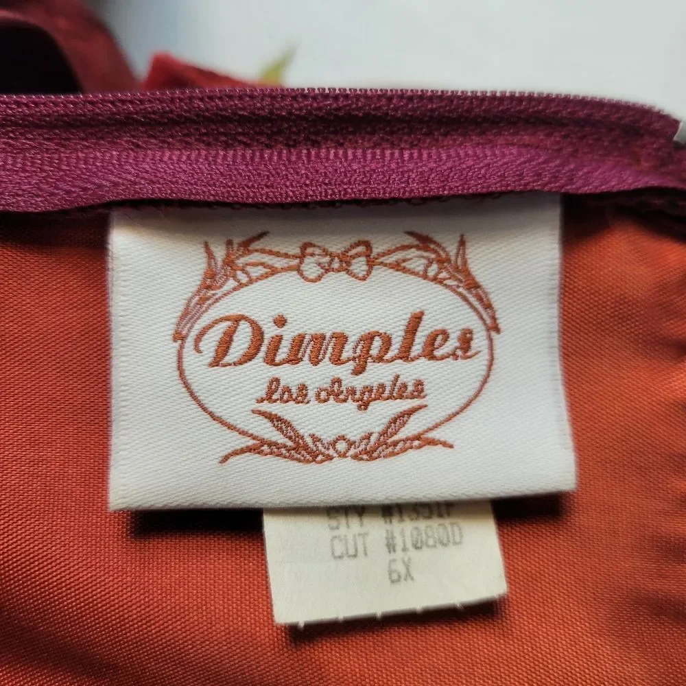 Dimples Vintage Red Velvet and Satin Dress with Formal Dress